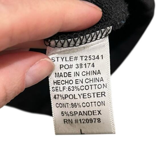 NWT Entro Black Multicolor Sequin Stripe Long Sleeve Sweatshirt Womens Large - Picture 5 of 8